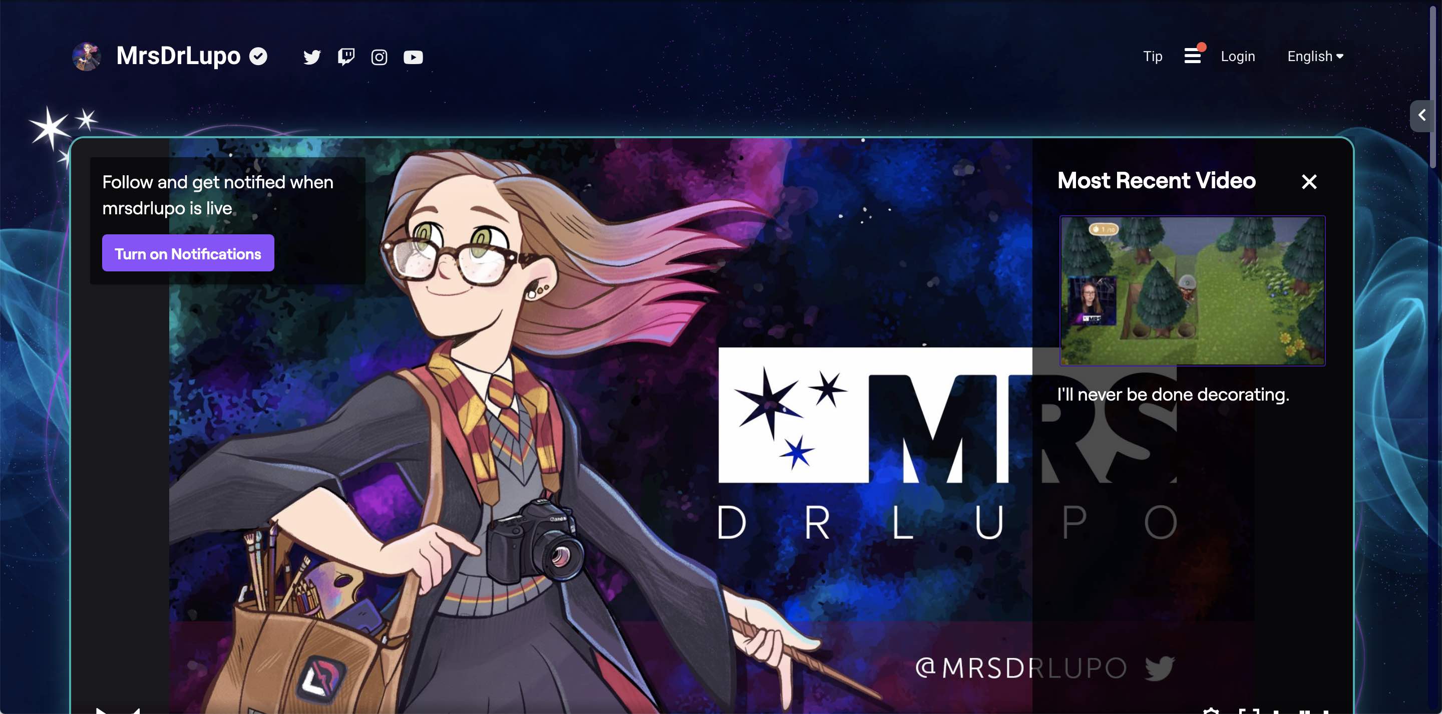 A screen capture of mrsdrlupo.tv.